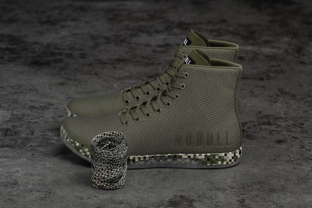 NOBULL Women's High-Top Pixel Training Shoes - Army - Ireland (4801YQAMF)